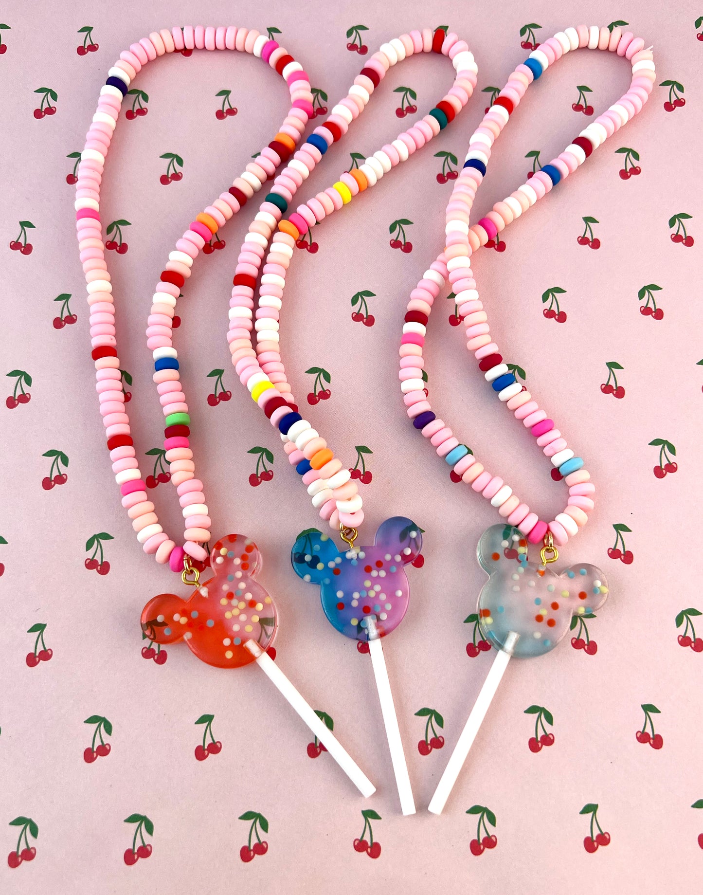 Faux Lollipop Candy Necklace
