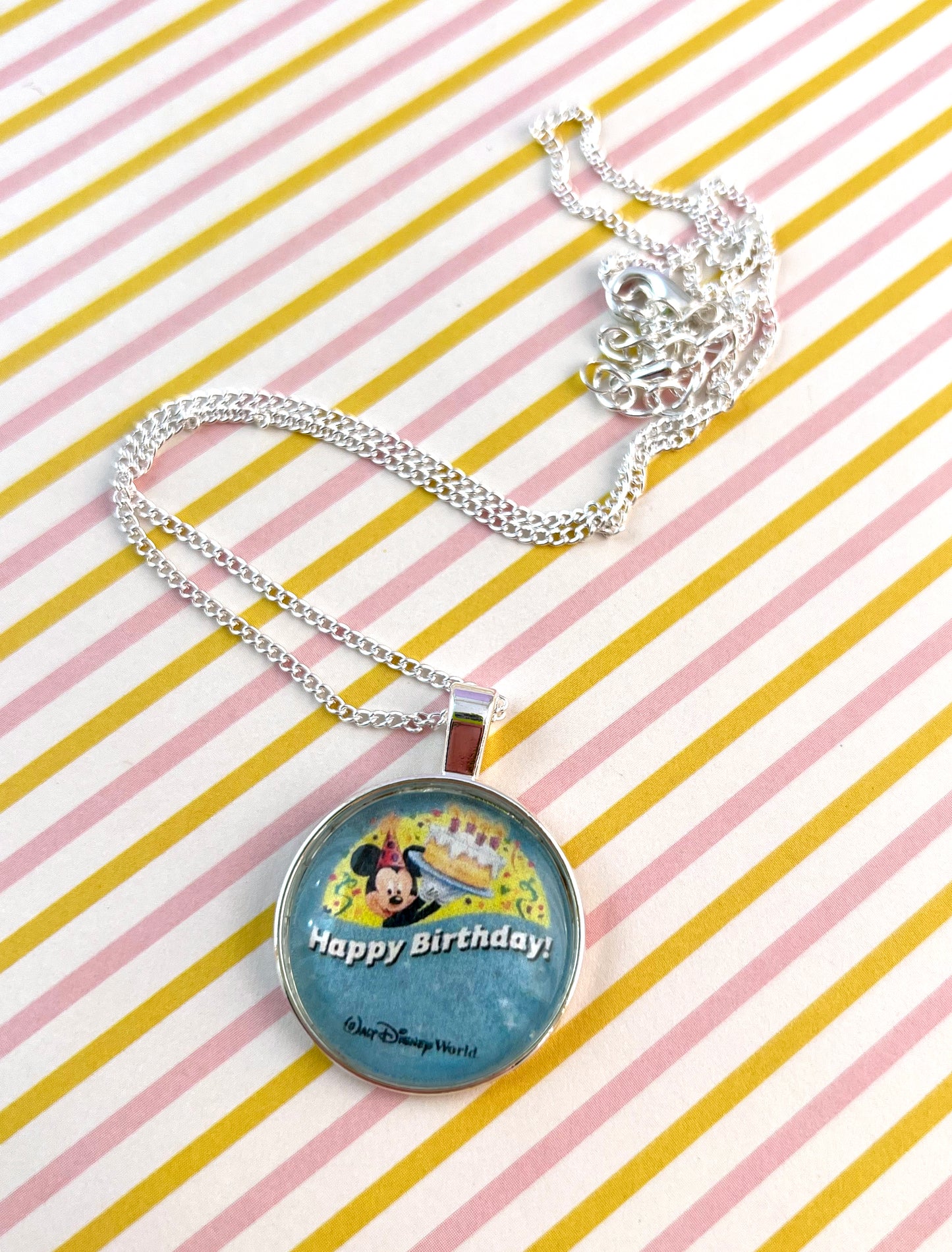 Theme Park Celebration Button Necklace