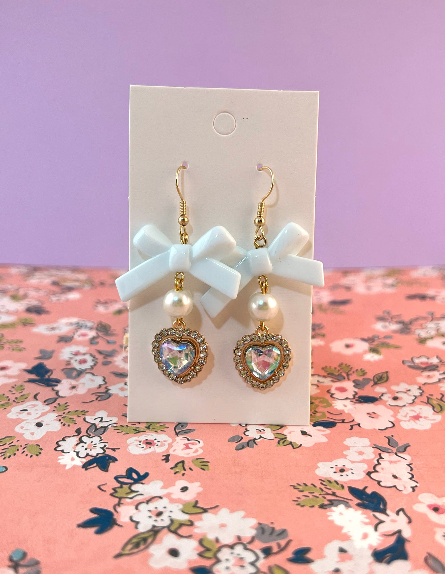 Heart Jewel Statement Earrings