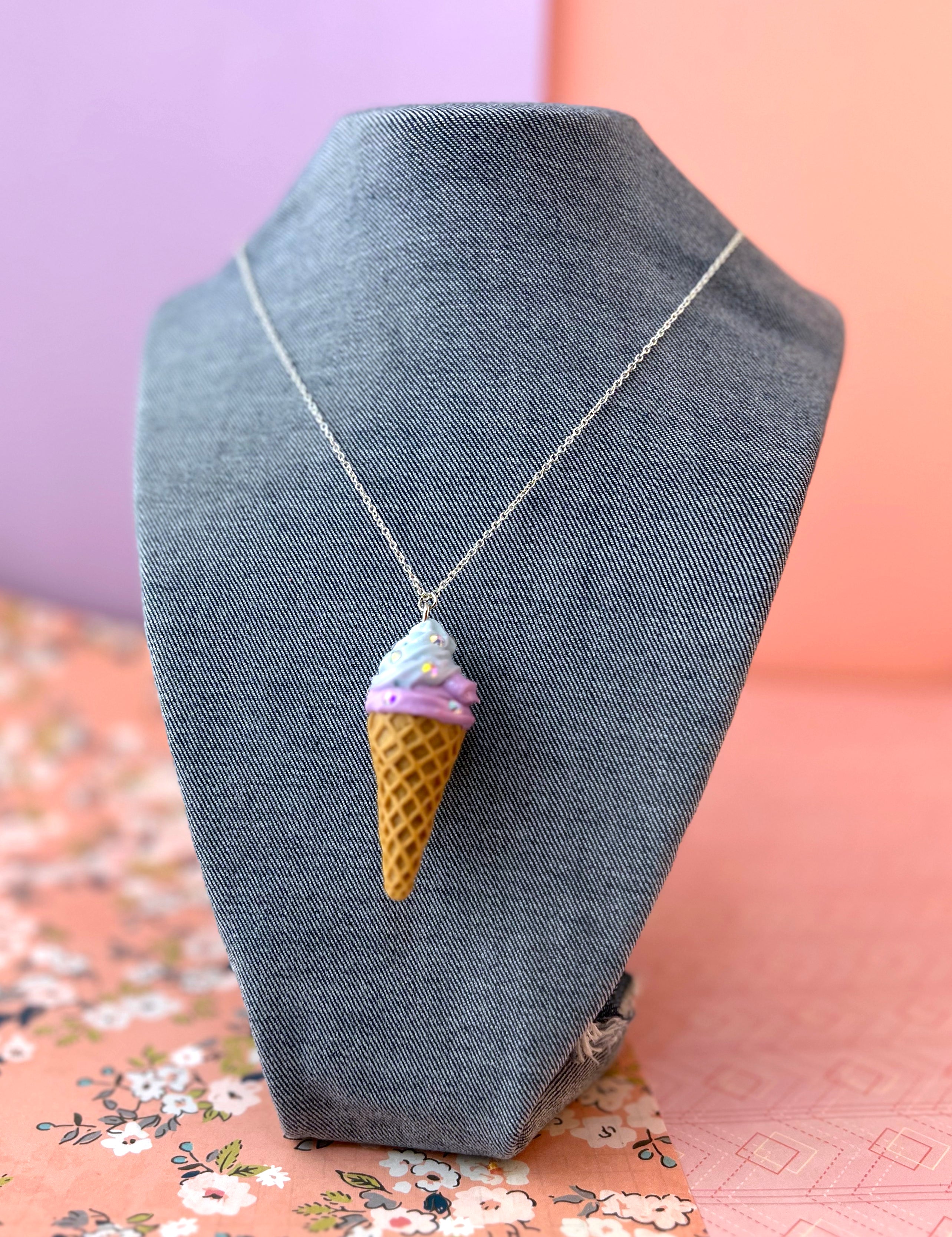 Ice cream sale cone pendant necklace